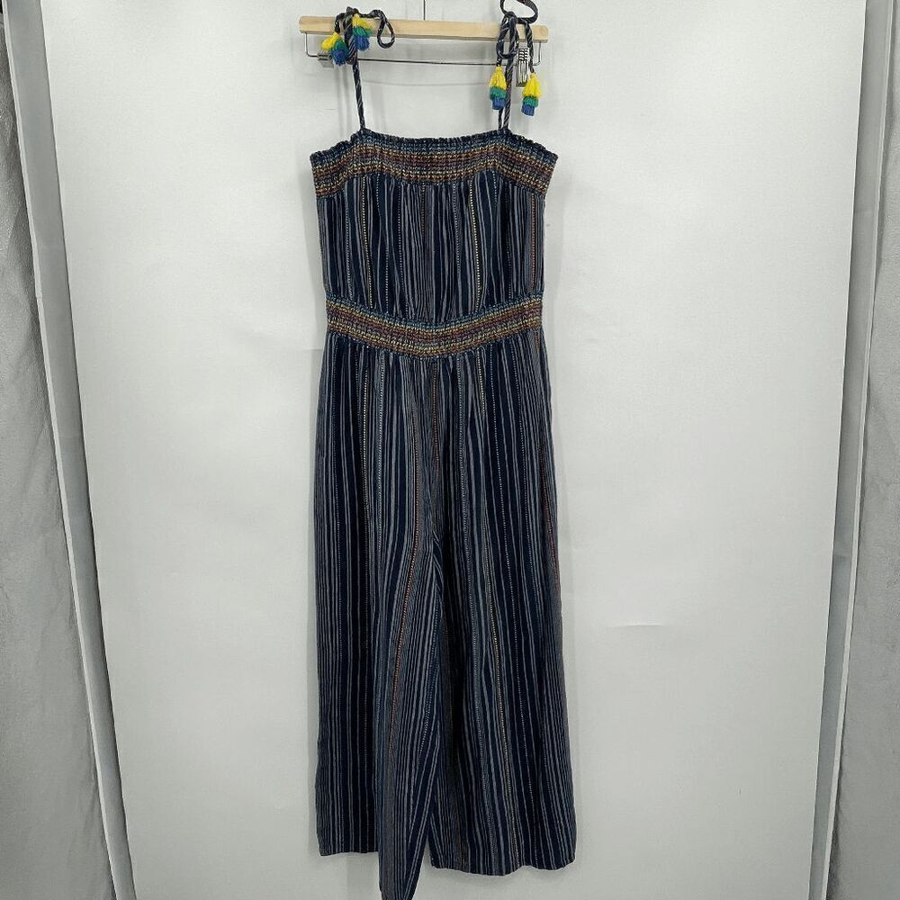 LAIA Multicolor Naomi Embroidered Tie Strap Wide Leg Jumpsuit Size Medium